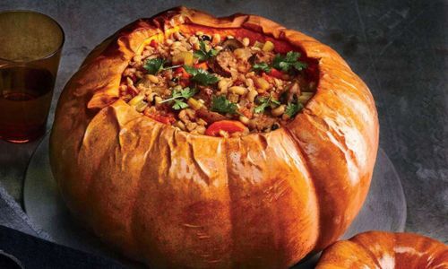 Pumpkin with vegetarian stuffing || India To States